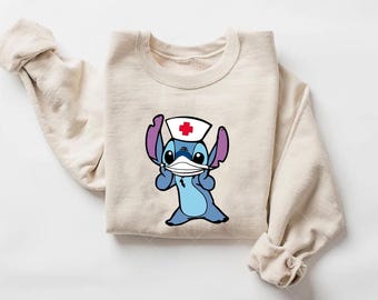 Stitch Nurse Sweatshirt,Disney Nurse T-shirt,Nurse Life Outfit,Gift For Nurse,Nurse Appreciation,Nurse Sweater,Nursing School T-shirt
