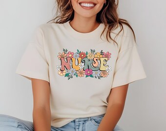 Floral Nurse Shirt: Wildflower Registered Nurse Gift