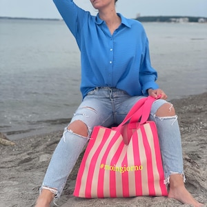 Strandtasche Sommertasche moingiorno / Shopper pink Tasche Damen / Tasche Damen