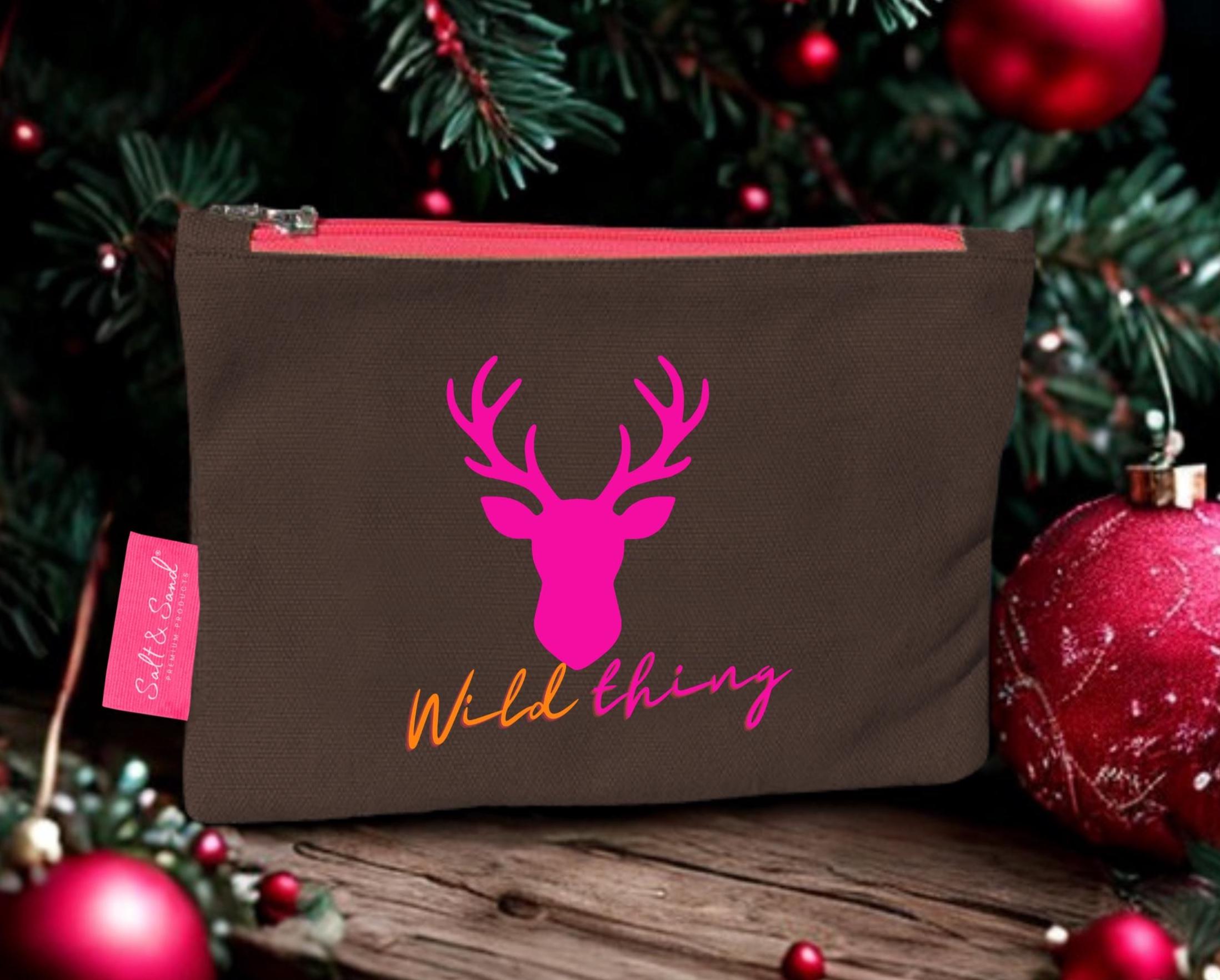 Wamika Kosmetiktasche Mit Weihnachtsbaum-Motiv – Rot, Für Damen Und Mädchen