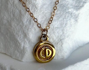 AUTHENTIC CD Necklace Pendant Vintage Designer Gold Filled Gift For Her