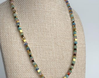 Natural Stone Hand Beaded Necklace Unique