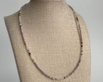 Hand Beaded Purple Necklace