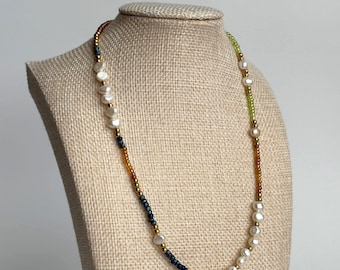 Freshwater Pearl Natural Stone Beaded Necklace