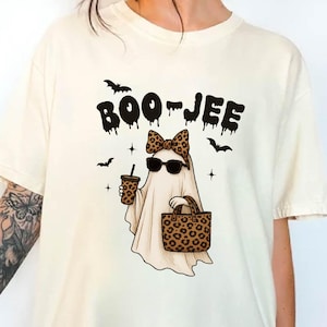 Boo-Jee Leopard Shirt, Luxury Ghost Shirt, Funny Halloween Shirt, Cute Ghost Shirt, Pumpkin Tee, Halloween Costume, Spooky Season Shirt