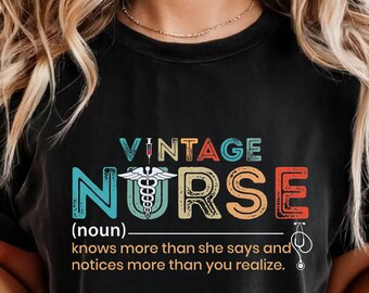 Vintage Nurse Comfort Colors Shirt, Emergency Vintage Nurse Tshirt, Nurse Definition Tee, Vintage Registered Tshirt, Nurse Week Gift Tshirt
