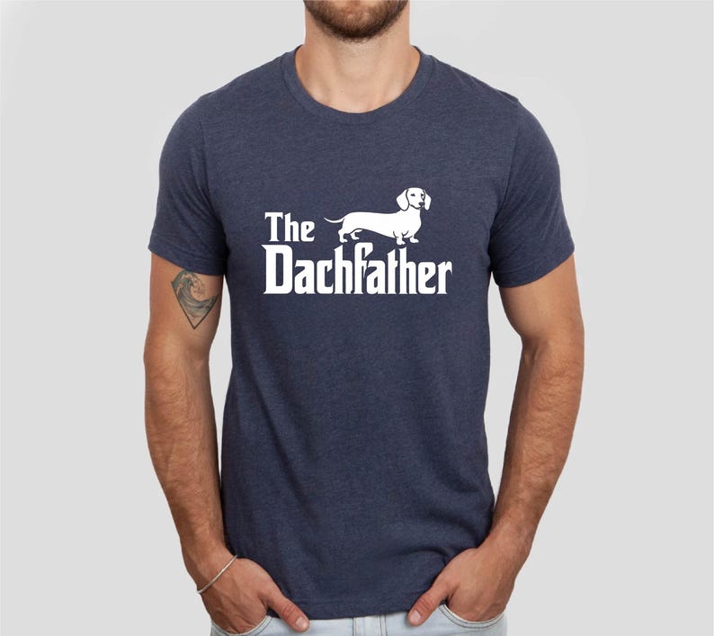 The Dachfather T-Shirt, Dachshund Dad Shirt, Wiener Dog Shirt, Father's Day Dachshund Dad Gift Tshirt, Dachshund Dog Owner Men Tee image 2