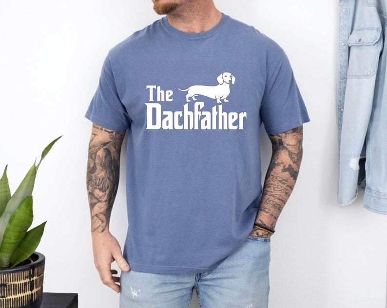 The Dachfather Comfort Colors Shirt,Dachshund Dad Shirt,Wiener Dog Shirt,Father's Day Dachshund Dad Gift Tshirt,Dachshund Dog Owner Men Tee bild 7