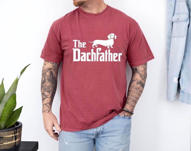 The Dachfather Comfort Colors Shirt,Dachshund Dad Shirt,Wiener Dog Shirt,Father's Day Dachshund Dad Gift Tshirt,Dachshund Dog Owner Men Tee bild 5