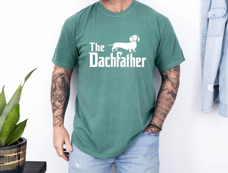 The Dachfather Comfort Colors Shirt,Dachshund Dad Shirt,Wiener Dog Shirt,Father's Day Dachshund Dad Gift Tshirt,Dachshund Dog Owner Men Tee bild 6
