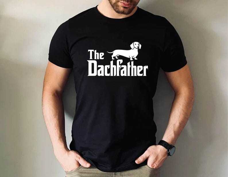 The Dachfather T-Shirt, Dachshund Dad Shirt, Wiener Dog Shirt, Father's Day Dachshund Dad Gift Tshirt, Dachshund Dog Owner Men Tee image 3