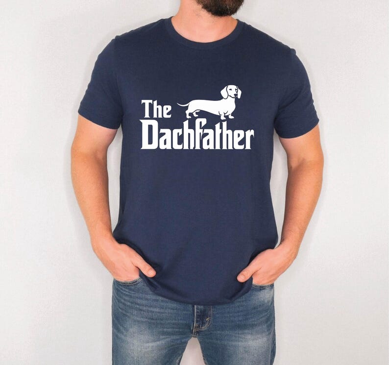 The Dachfather T-Shirt, Dachshund Dad Shirt, Wiener Dog Shirt, Father's Day Dachshund Dad Gift Tshirt, Dachshund Dog Owner Men Tee image 4