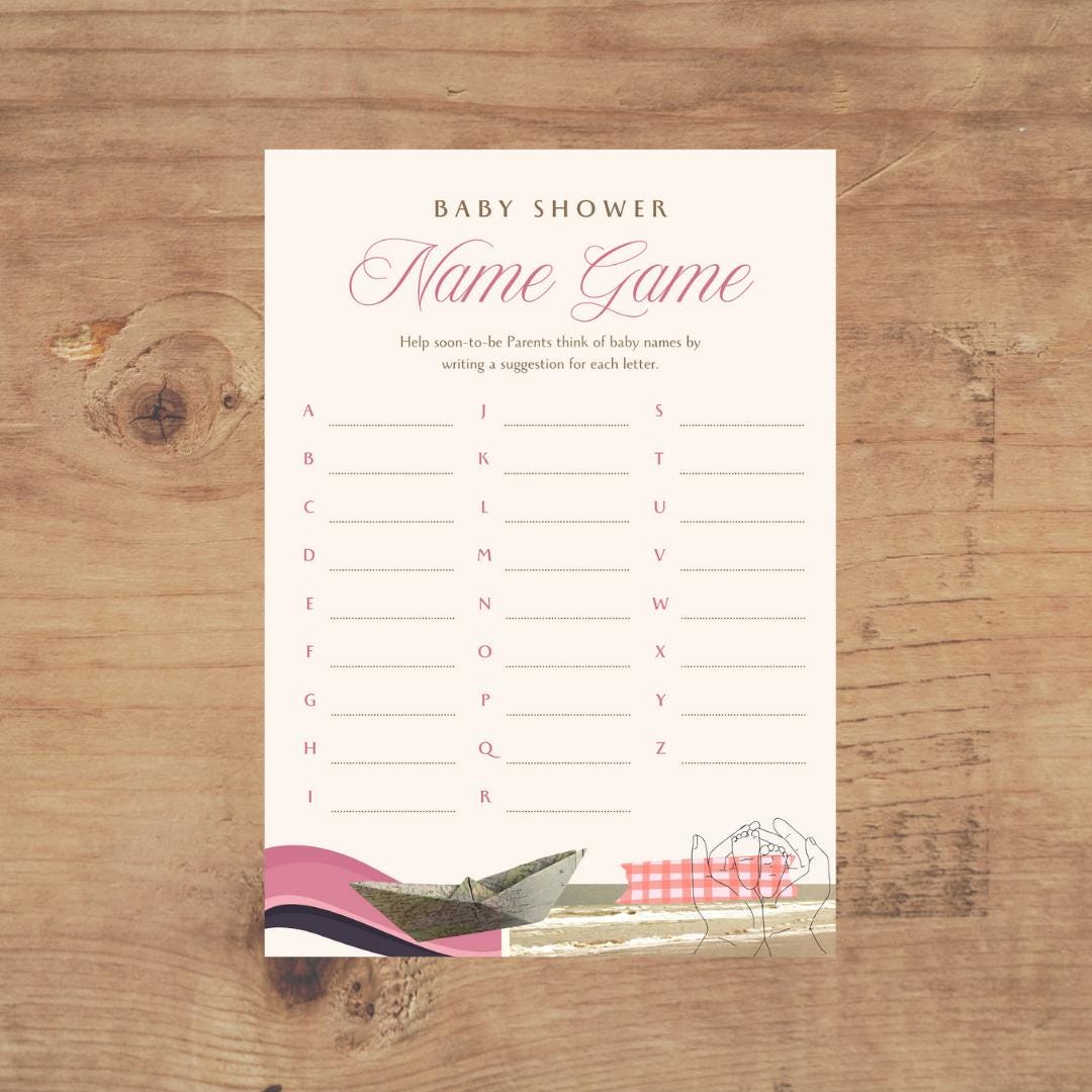 Baby Shower Name Guessing Game Pink - Etsy