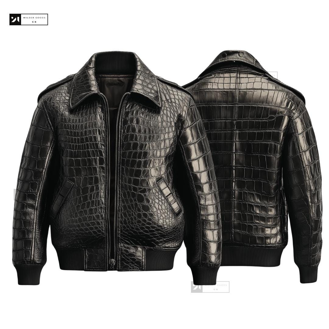Emelda leather crocodile LAMBSKIN jacket