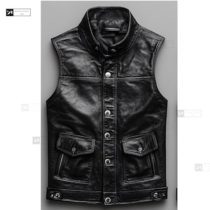 Men&#39;s Real Leather Vintage Vest-Handmade Leather Biker Vest-Black Quilted Leather Vest-Halloween Gift- Thanksgiving Gift-Christmas Gift