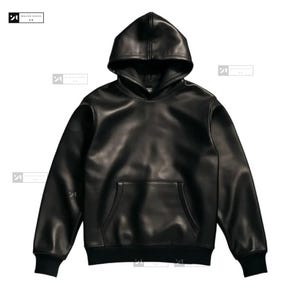 Sweat à capuche unisexe en cuir d'agneau noir - Sweat à capuche en cuir véritable premium - Taille personnalisée Vêtements décontractés Sweat à capuche en cuir véritable - Cadeau pour elle