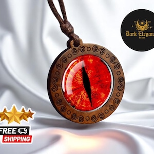 Wooden Dragon Eye Necklace | Unique Wood Jewelry for Men & Women | Stylish Natured-Inspired Boho Gift | Perfect Matching Accessory