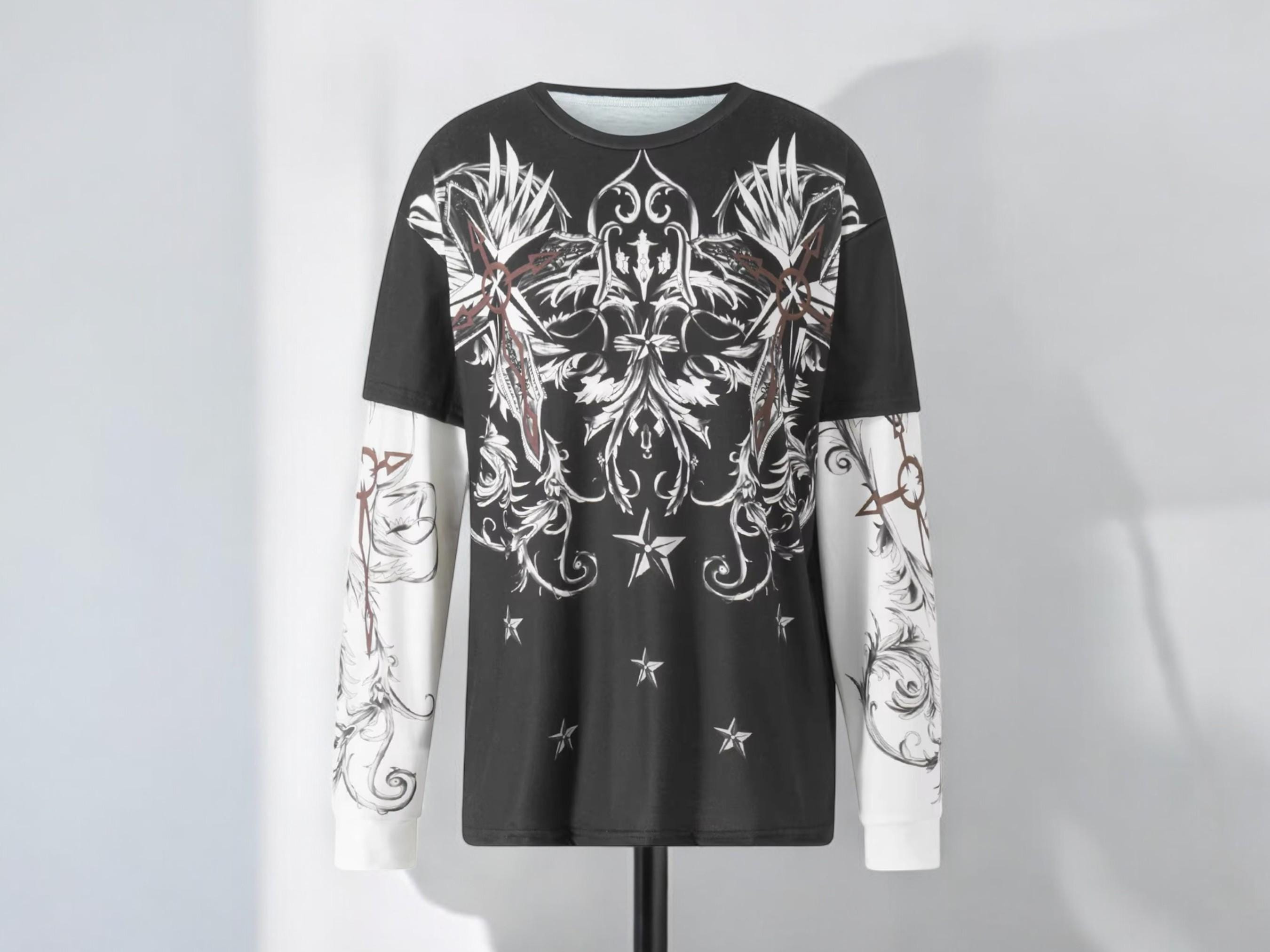 Y2K Gothic Graphic Long-sleeve T-shirt | Fairy Grunge Top - Etsy