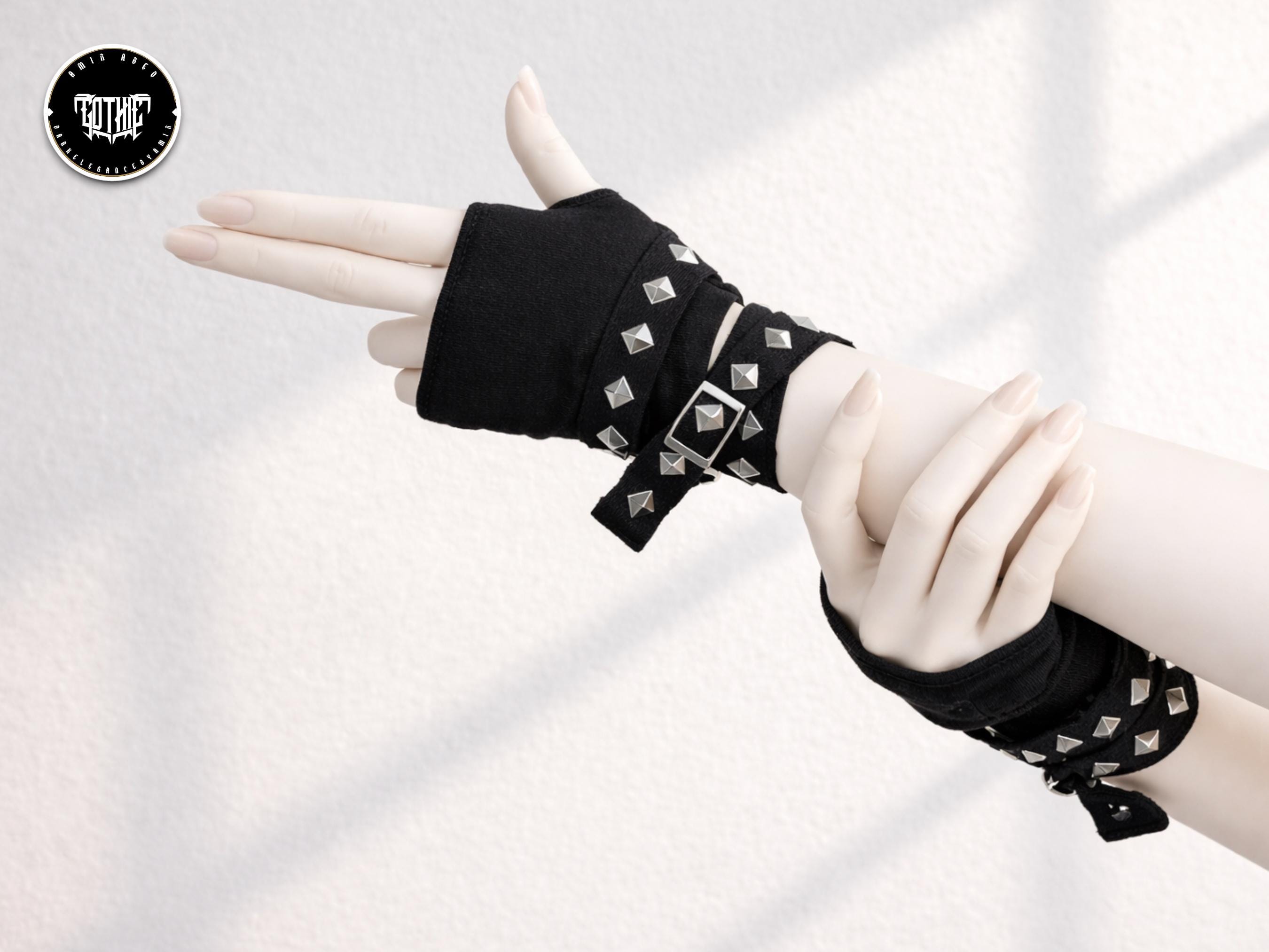 Studded Leather Gloves Fingerless - Etsy