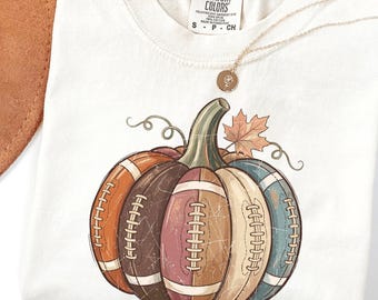 Football Fall Pumpkin Shirt, Vintage Game Day Tee, Cozy Autumn Graphic T-Shirt, Retro Fall Sports Tee, Cute Football Season Gift