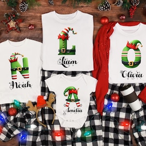 Personalized Family Christmas Shirt, Custom Name Xmas Sweatshirt, Monogrammed Holiday Hoodie, Matching Christmas Family Outfit