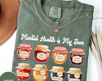 Comfort Colors® Shirt für psychische Gesundheit, Bewusstseinsshirt für psychische Gesundheit, Psychologe Shirt, Schule Psych Shirt, Angst, Ratgeber für psychische Gesundheit