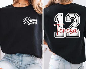 Custom Volleyball Mom Sweatshirt With Name& Number, Custom Volleyball Mom Sweater, Mom Hoodie, Game Day Sweater, Volleyball Mom Gift