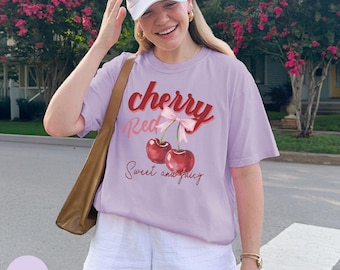 Cherry Festival Shirt Women, Comfort Colors 1717 Tee, Sweet Summer Graphic Shirt, Vintage Cherry Aesthetic Top