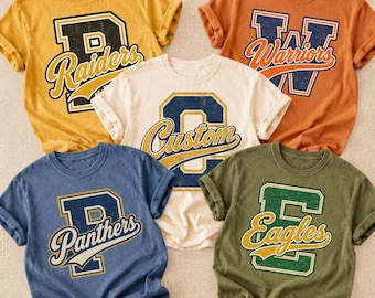 Mascot Costume, Custom Team Mascot Shirt, Personalized School Spirit Tee, Retro Varsity Sports Shirt, Comfort Colors® Team Gift