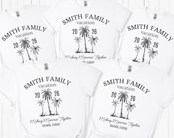 Benutzerdefinierte Familienurlaub 2026 Shirts, Erinnerungen zusammen machen Familie Passendes Tshirt, Sommer Familie T-Shirt, personalisierte Familie Strand Reise Shirt