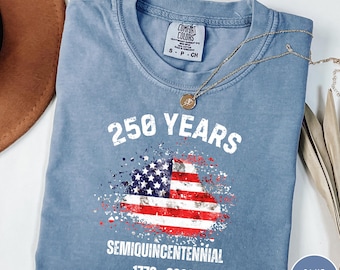 Retro Usa 250 Shirt, Independence Day Shirt, Celebrate 250th Anniversary Comfort Colors® Shirt Usa Flag Tee 4th of July Shirt Patriotic Gift