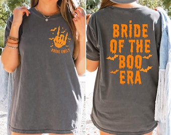 Camiseta Comfort Colors® "Novia de la Era Boo", camiseta para despedida de soltera de Halloween, camiseta Comfort Colors "Novia Espeluznante", camiseta personalizada para novia de otoño