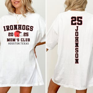 Comfort Colors® Custom Football Shirt, Personalized Name Sport Mom Athlete Jersey Number Mothers Day Gift, Game Day Football Mama Club Tee