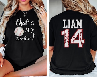 Comfort Colors® Custom Senior Baseball Shirt, That’s My Senior Shirt, Senior Night Tee, Baseball Mom Gift, Personalized Baseball Fan Shirt