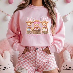 Easter Cow Sweatshirt, Heifer Easter Day Shirt, Funny Easter Shirt, Gift For Easter, Easter Animal Shirt, Cute Easter Shirt, Easter Kids Tee