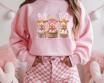 Easter Cow Sweatshirt, Heifer Easter Day Shirt, Funny Easter Shirt, Gift For Easter, Easter Animal Shirt, Cute Easter Shirt, Easter Kids Tee