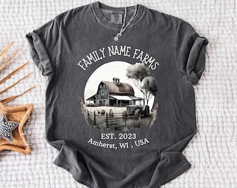 Comfort Colors® Personalized Family Farm Shirts, Custom Farm Name, Gift For Farmer, Farmer Shirt, Funny Farm Shirt, New Home Gift, Farm Life