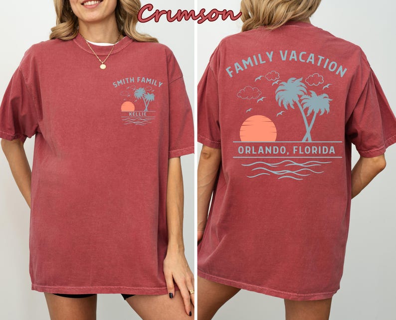 Custom Family Vacation Shirt, Matching Trip Shirts, Personalized Family Trip Tee, Beach Vacation Shirt, Group Travel Outfit, Comfort Colors bild 4