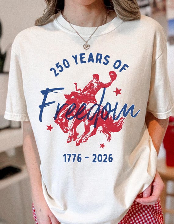 America 250 Shirt, 1776 2026 Western Patriotic Shirt, Comfort Colors Fourth of July Shirt, Freedom USA Tee, Vintage Americana