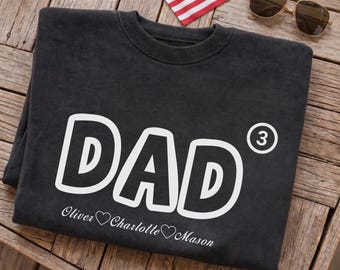 Personalized Dad Shirt with Kids Names, Custom Daddy T Shirt, Father’s Day Gift for Dad, Dad Est Tee, Family Name Shirt for Fathers