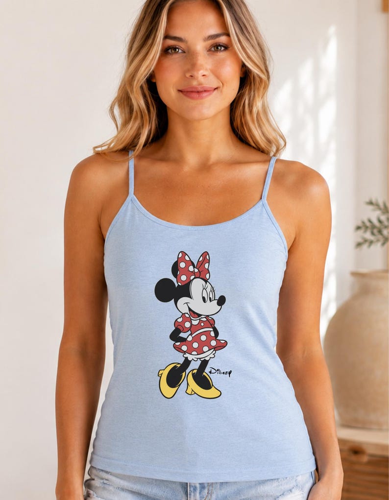 Classic Pose Minnie Mouse Spaghetti Strap Tank Top, Retro Minnie Tee, Vintage Style Disneyland Trip Shirt, Disney Couple Vacation Tank Top bild 4
