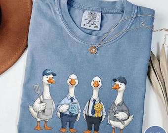 Funny Goose Dad Shirt, Comfort Colors® Dad Goose Tee, Fathers Day Gift for Dad, Silly Goose Graphic Shirt, Gift from Kids, Husband Gift Tee