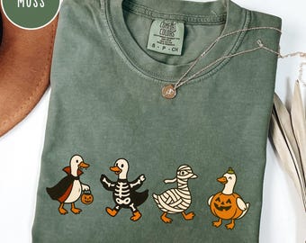 Comfort Colors® Halloween Funny Goose Shirt, Just a Spooky Goose Shirt, Halloween Shirt, Skeleton Goose Tee, Spooky Season Shirt, Spooky Tee