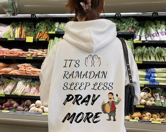 Es ist Ramadan Schlaf weniger beten mehr Hoodie, Ramadan Schlagzeuger Sweat, lustiger Ramadan Sweat, betendes Themed Tee, Ramadan Kareem Geschenke