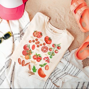 Comfort Colors® Vintage Tomato Shirt, Cottagecore Garden Tee, Vegan Fruit T-Shirt, Botanical Vegetable Aesthetic, Plant Lover Gift