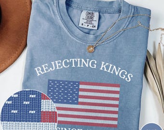 Camiseta con bandera estadounidense Comfort Colors® – Camiseta de protesta FDT, gráfico patriótico de 1776, camiseta unisex del 4 de julio de EE. UU.