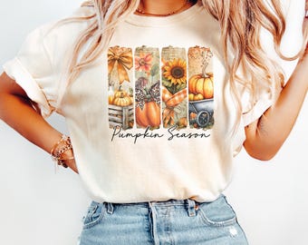 Comfort Colors® Pumpkin Shirt, Cute Fall T-Shirt, Autumn Thanksgiving Tee, Pumpkin Season Shirt
