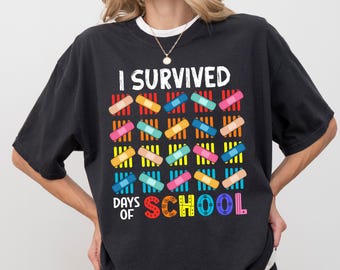 I Survived 67+33 Days School Shirt | 100 Days of School T-Shirt | Cute 100th Day of School Gift
