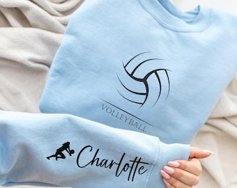 Personalized Volleyball Mom Sweatshirt, Customized Volleyball Mom Sweater, Custom Name Volleyball Mom Hoodie, Volleyball Mama Sweatshirt