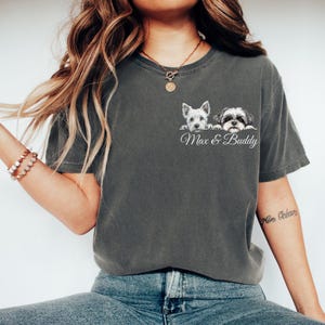 Comfort Colors® Dog Mom Shirt, Custom Dog Dad Tee, Personalized Pet Shirt, Dog Lover Gift, Valentines Day Shirt, Custom Pet Portrait Tee